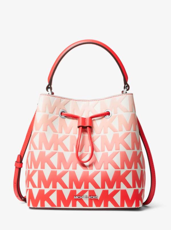 Damske Prenosná Taška Michael Kors Suri Medium Graphic Logo Print Faux Leather Koralove - Kabelky Michael Kors Vypredaj | VYRGQ-4081